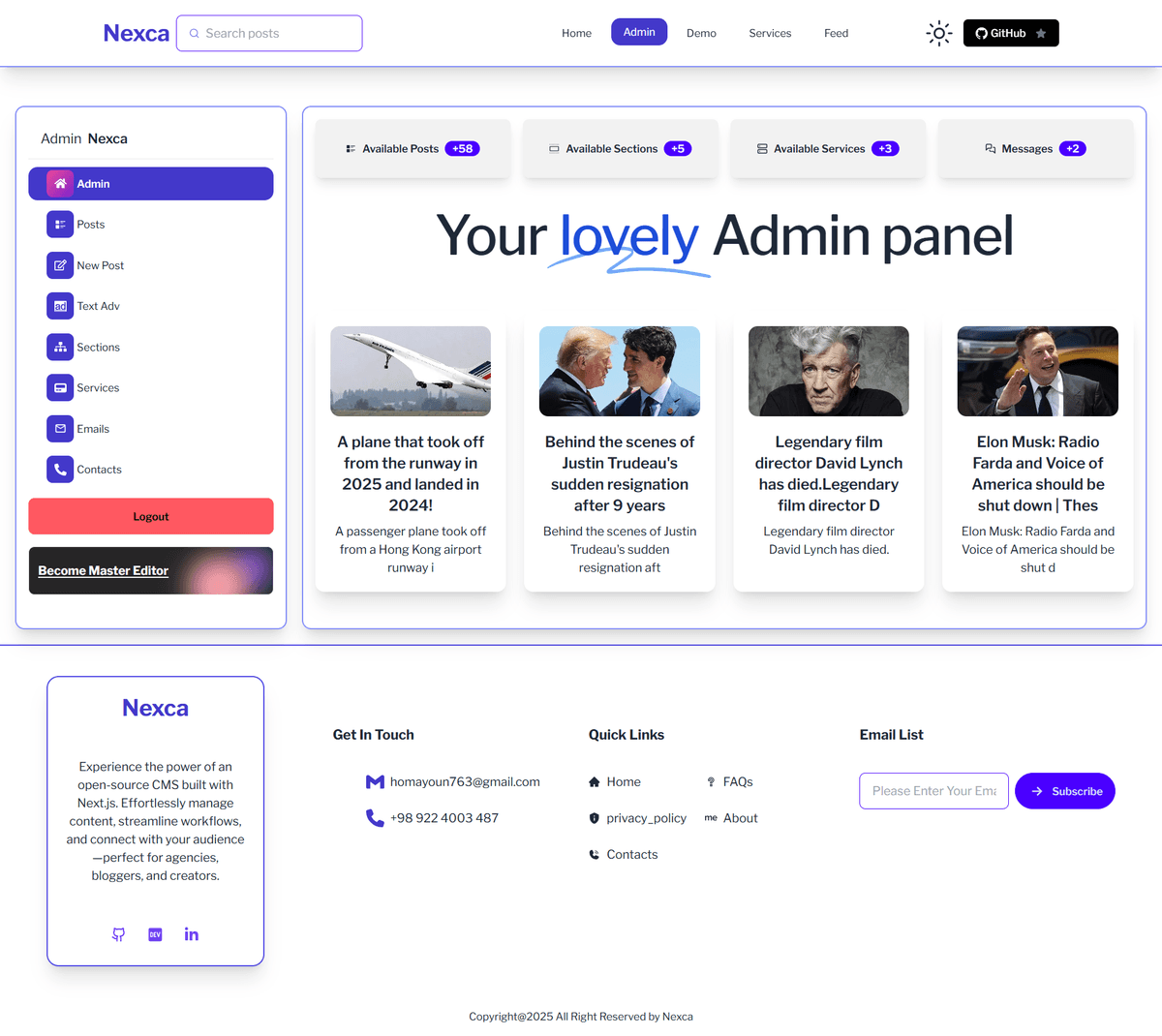 Nexca | Powerfull blog CMS