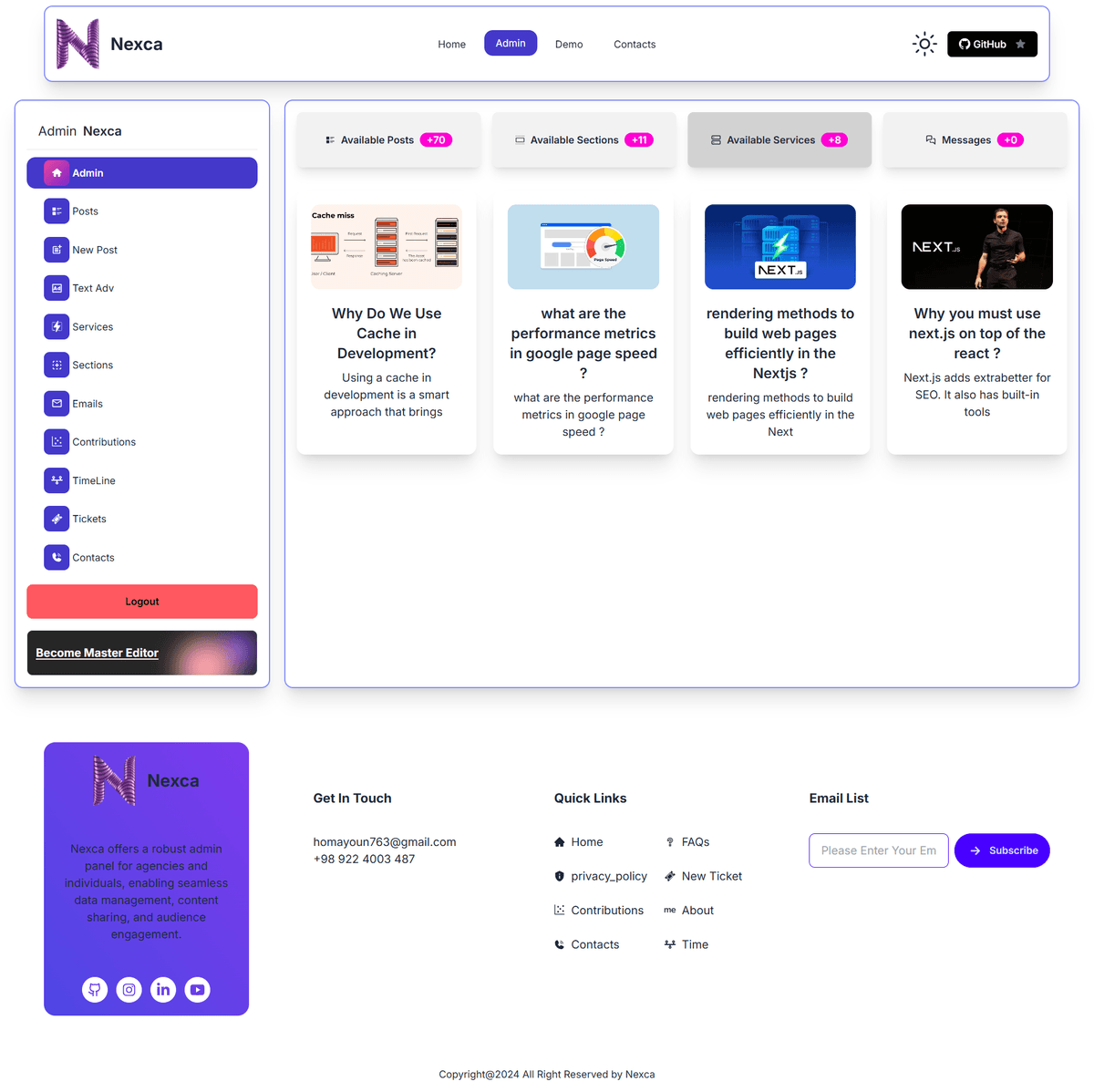 Nexca | Powerfull blog CMS